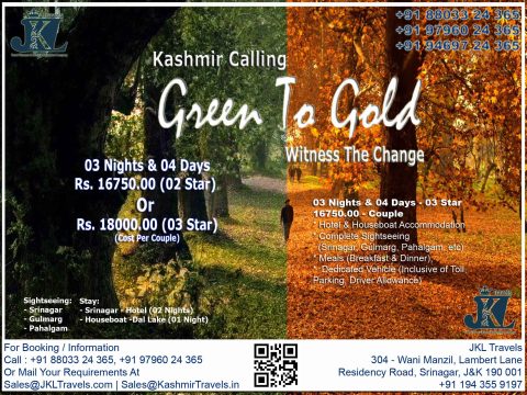 Kashmir Caling 03 Nights & 04 Days - 16750 - Couple