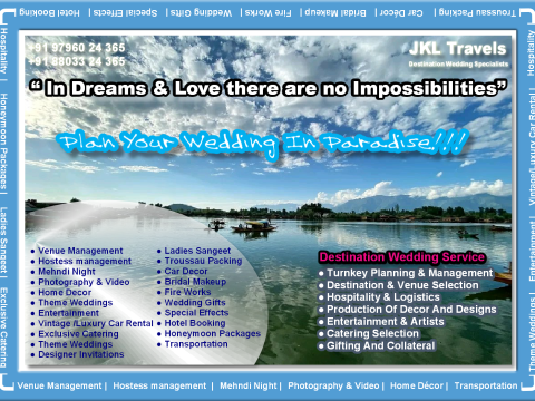 Kashmir a perfect Wedding Destination
