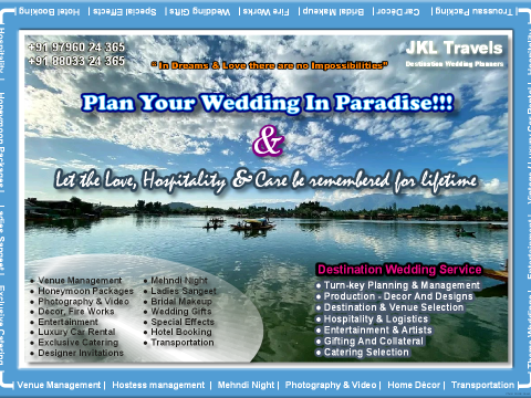 Best Places for Destination Wedding in Kashmir