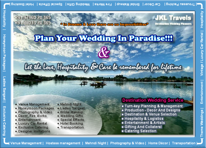 Best Places for Destination Wedding in Kashmir