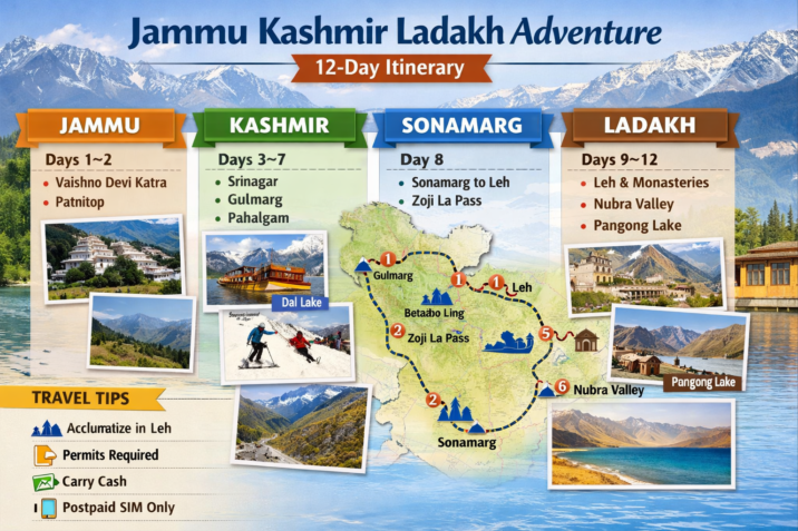 Beautiful Tourist Places to Explore in Jammu, Kashmir & Ladakh Complete Travel Guide 2026