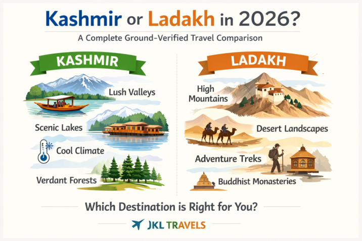 Kashmir or Ladakh in 2026 A Complete Ground-Verified Travel Comparison — JKL Travels