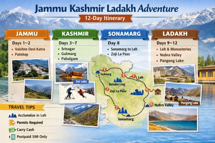 Beautiful Tourist Places to Explore in Jammu, Kashmir & Ladakh Complete Travel Guide 2026