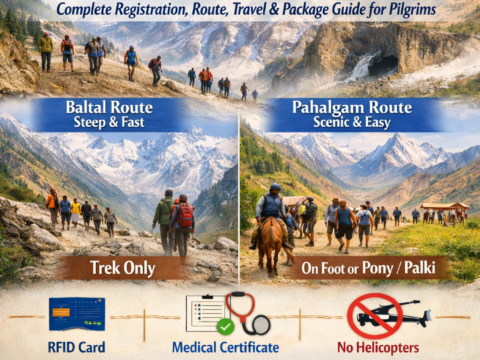 Amarnath Yatra 2026 No Helicopter Services, All Routes Declared No-Fly Zone — Complete Registration, Route, Travel & Package Guide for Pilgrims