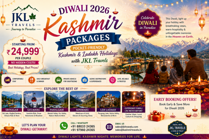 Diwali 2026 Kashmir Packages Pocket-Friendly Kashmir & Ladakh Holidays with JKL Travels